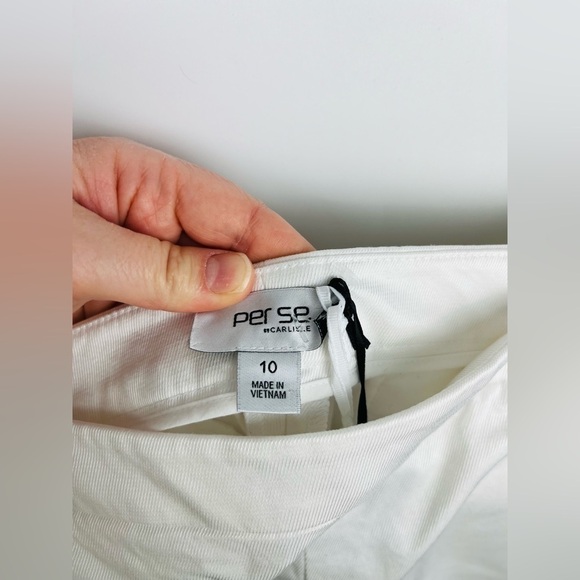 NWT Per Se By Carlisle Angelina White Wide Leg Split Hem Casual Resort Pants - Picture 5 of 7